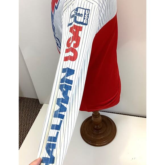 Vtg 70/80s Hallman Racing USA Honda Racing Jersey Shirt Motocross Long Sleeve Lg - Picture 2 of 8